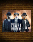 Póster Personalizado para 3 mascotas 'Peaky Woofers'