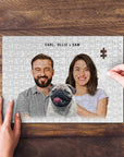 Rompecabezas personalizado moderno de mascotas y humanos