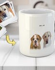 Taza personalizada moderna para 2 mascotas