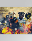 Manta personalizada para 2 mascotas 'Pittsburgh Doggos'