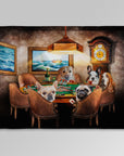 Manta personalizada para 5 mascotas 'The Poker Players' 