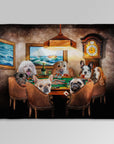 Manta personalizada para 7 mascotas 'The Poker Players' 