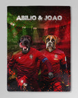 'Portugal Doggos' Manta personalizada para 2 mascotas