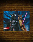 Póster personalizado para 2 mascotas 'Darth Woofer y Jedi-Doggo'