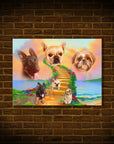 Póster Personalizado para 3 mascotas 'The Rainbow Bridge 3 Pet'