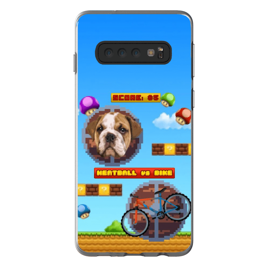 Funda de teléfono para mascotas personalizada con videojuego retro