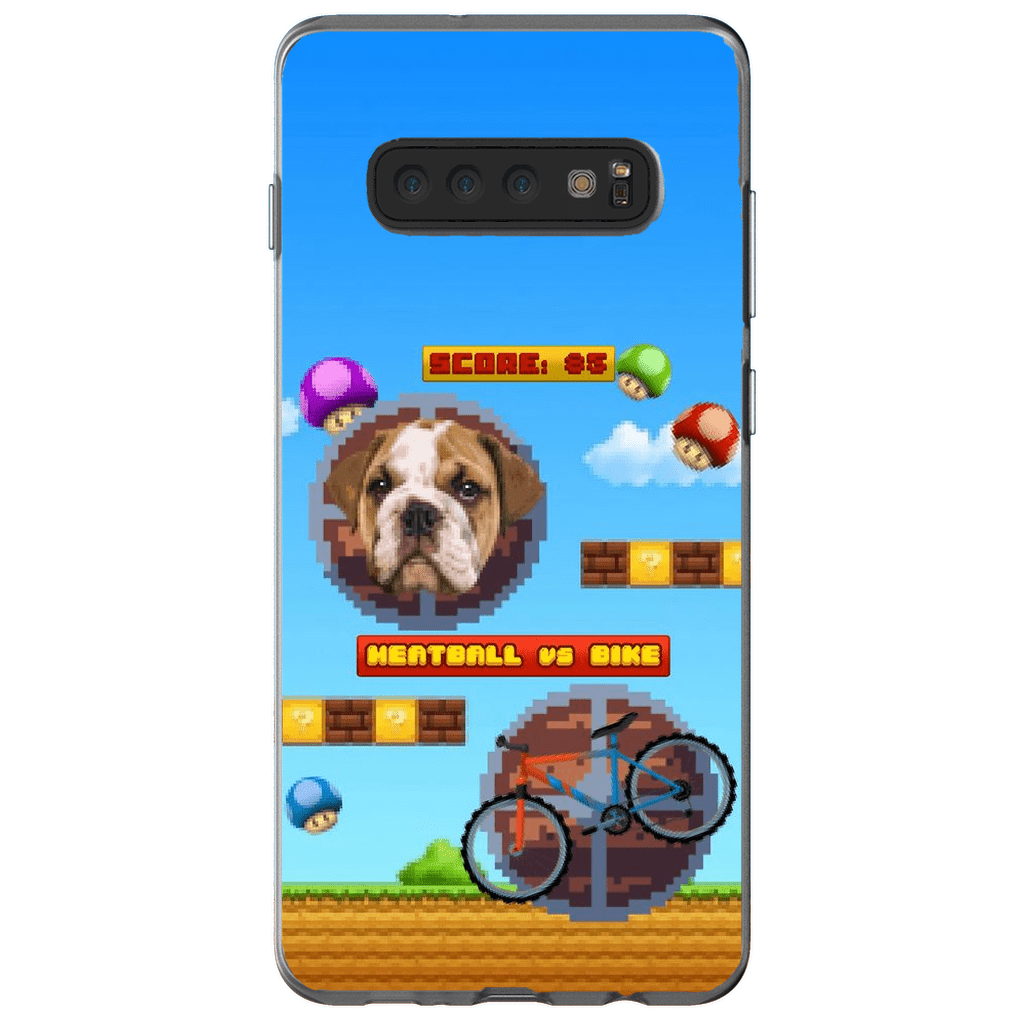 Funda de teléfono para mascotas personalizada con videojuego retro