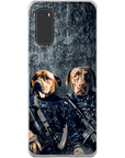 Funda personalizada para teléfono con 2 mascotas 'The Navy Veterans'