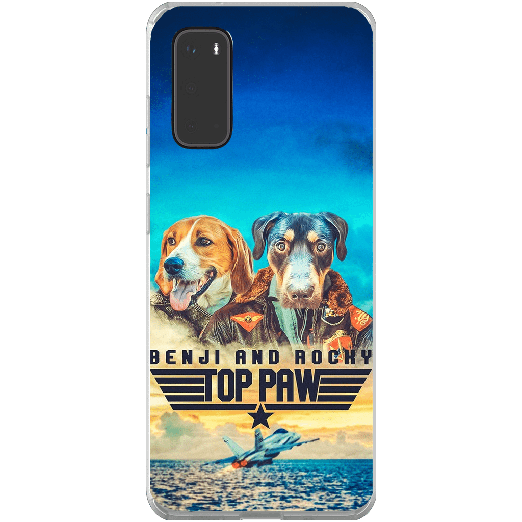 Funda personalizada para teléfono con 2 mascotas &#39;Top Paw&#39;