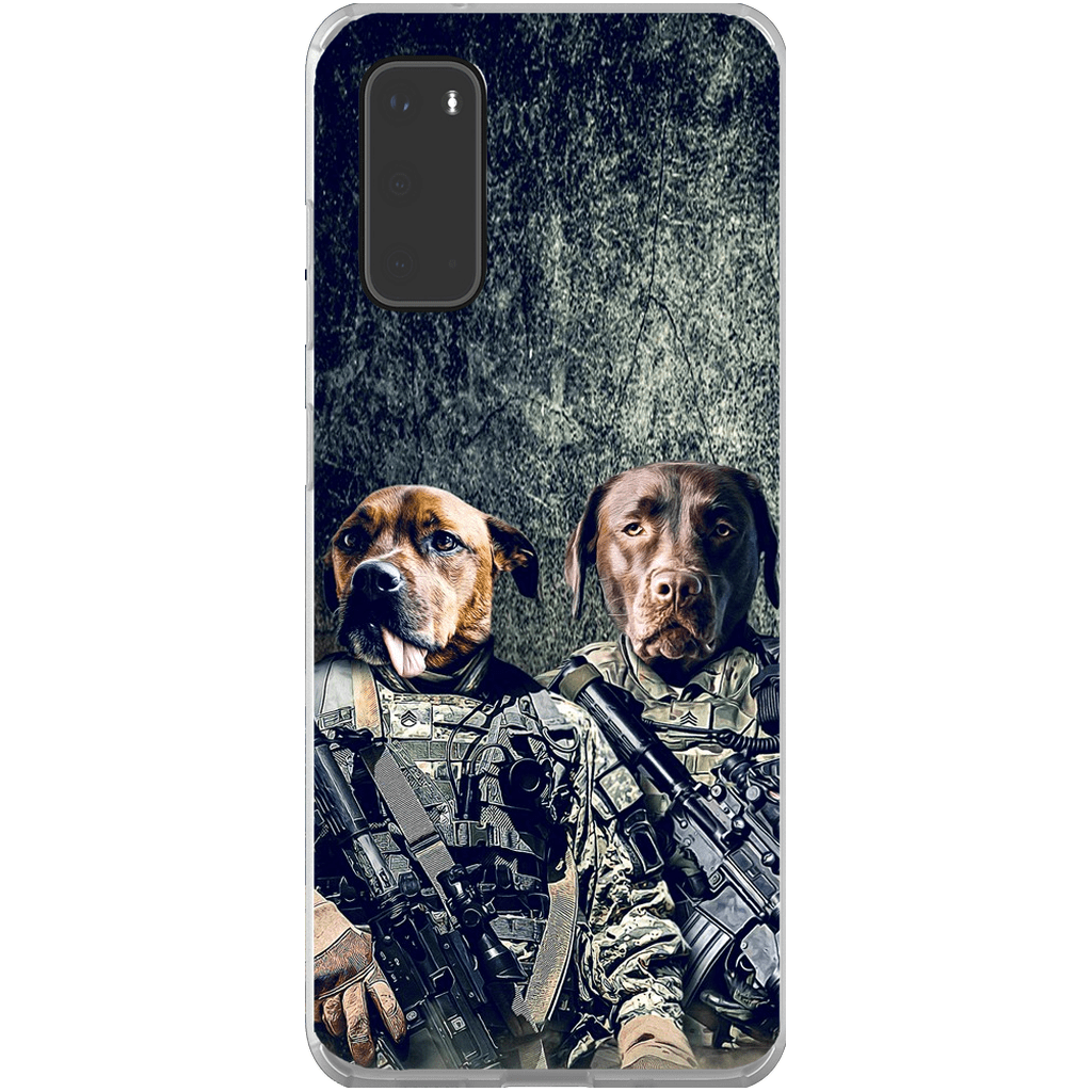 Funda personalizada para teléfono con 2 mascotas &#39;The Army Veterans&#39;