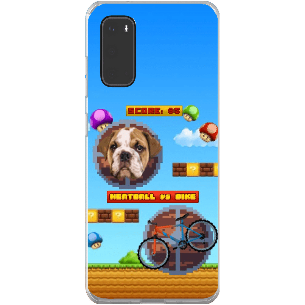 Funda de teléfono para mascotas personalizada con videojuego retro