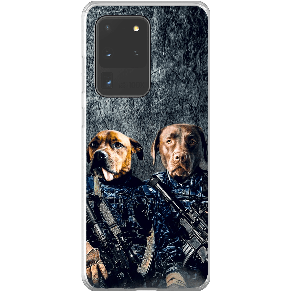 Funda personalizada para teléfono con 2 mascotas &#39;The Navy Veterans&#39;