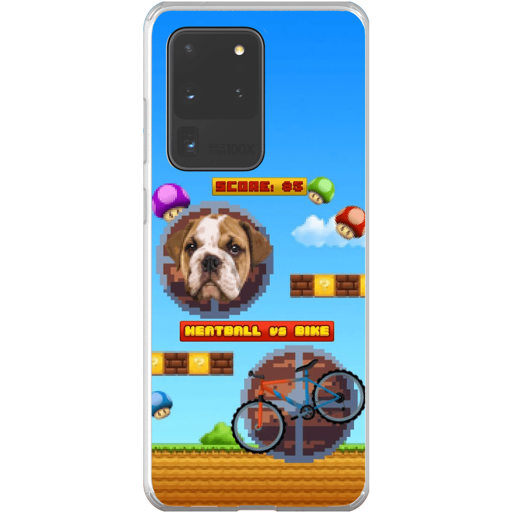 Funda de teléfono para mascotas personalizada con videojuego retro