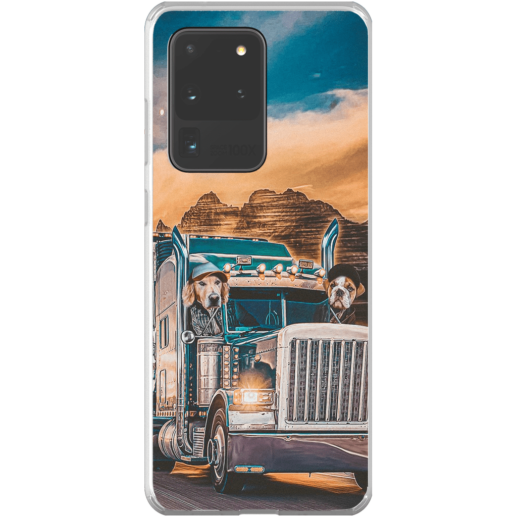 Funda personalizada para teléfono con 2 mascotas &#39;The Truckers&#39;