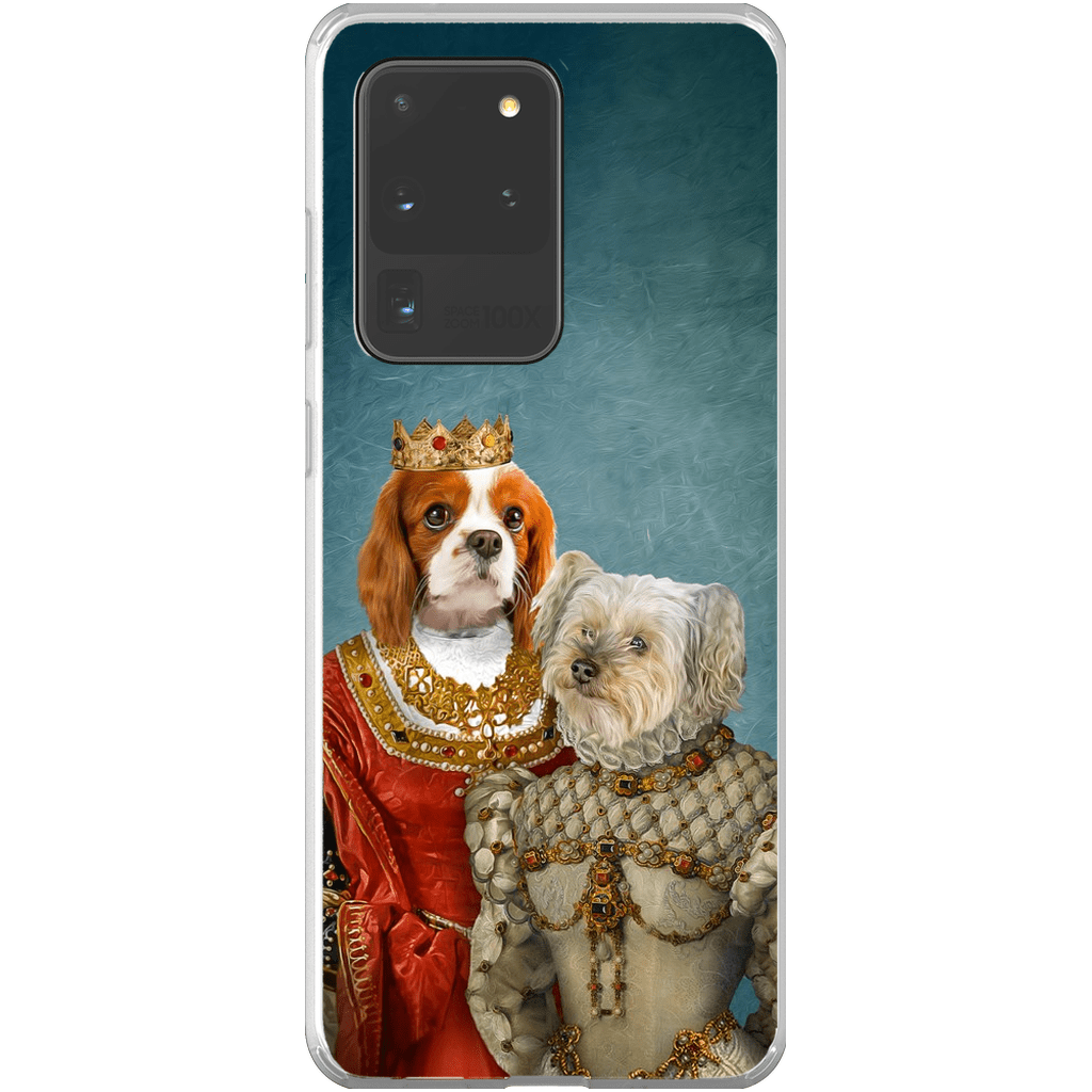 Funda personalizada para teléfono con 2 mascotas &#39;Reina y Princesa&#39;