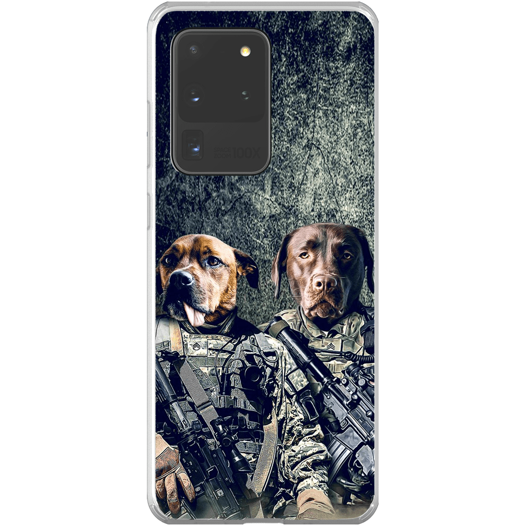 Funda personalizada para teléfono con 2 mascotas &#39;The Army Veterans&#39;