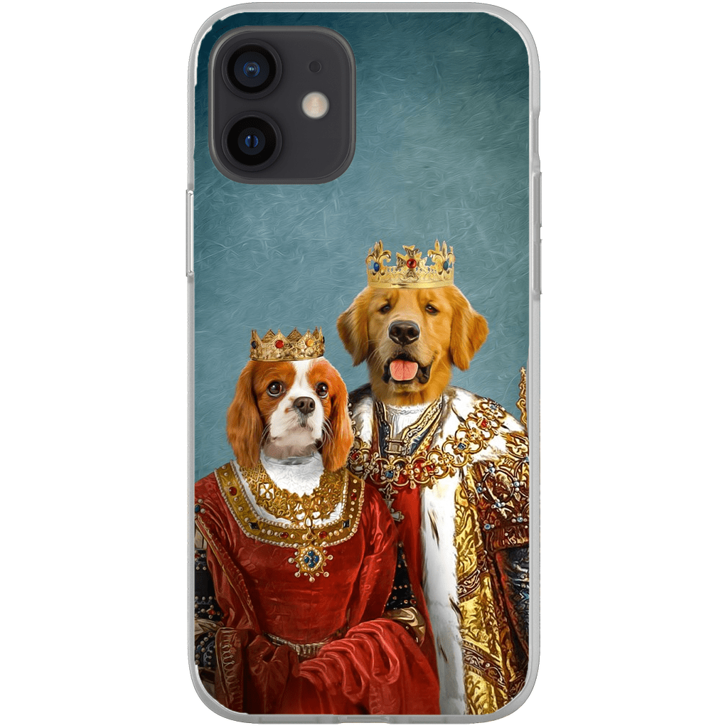 Funda para móvil personalizada con 2 mascotas &#39;Rey y Reina&#39;