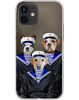 Funda personalizada para teléfono con 3 mascotas 'Los Marineros'