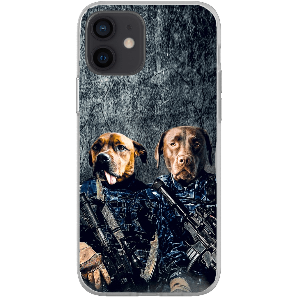 Funda personalizada para teléfono con 2 mascotas &#39;The Navy Veterans&#39;