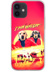 Funda personalizada para teléfono con 2 mascotas 'Paw Watch 1991'