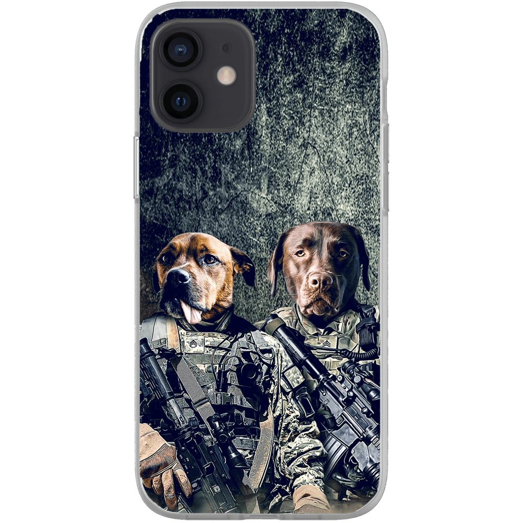 Funda personalizada para teléfono con 2 mascotas &#39;The Army Veterans&#39;