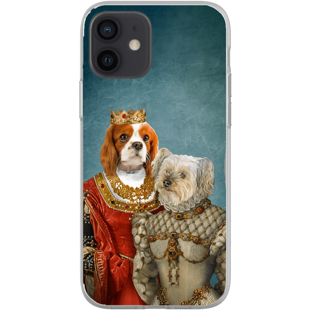 Funda personalizada para teléfono con 2 mascotas &#39;Reina y Princesa&#39;