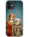 Funda personalizada para teléfono con 2 mascotas 'Reina y Princesa'