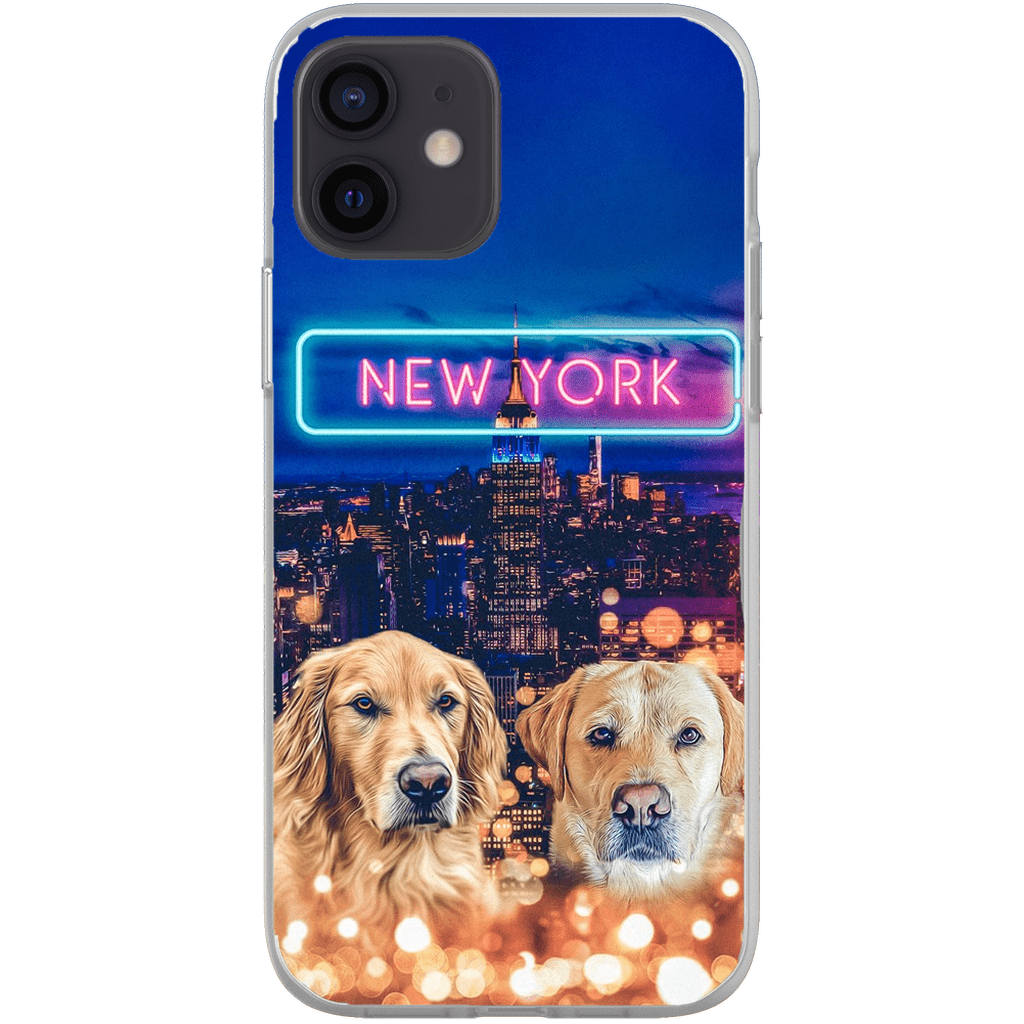 Funda personalizada para teléfono con 2 mascotas &#39;Doggos of New York&#39;