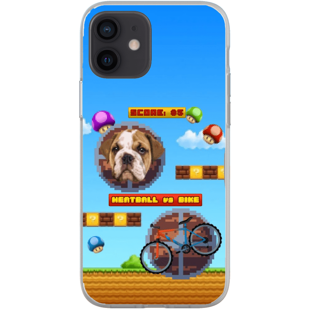 Funda de teléfono para mascotas personalizada con videojuego retro