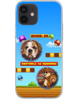 Funda de teléfono para mascotas personalizada con videojuego retro