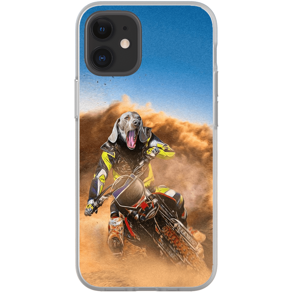 Funda para móvil personalizada &#39;El piloto de motocross&#39;