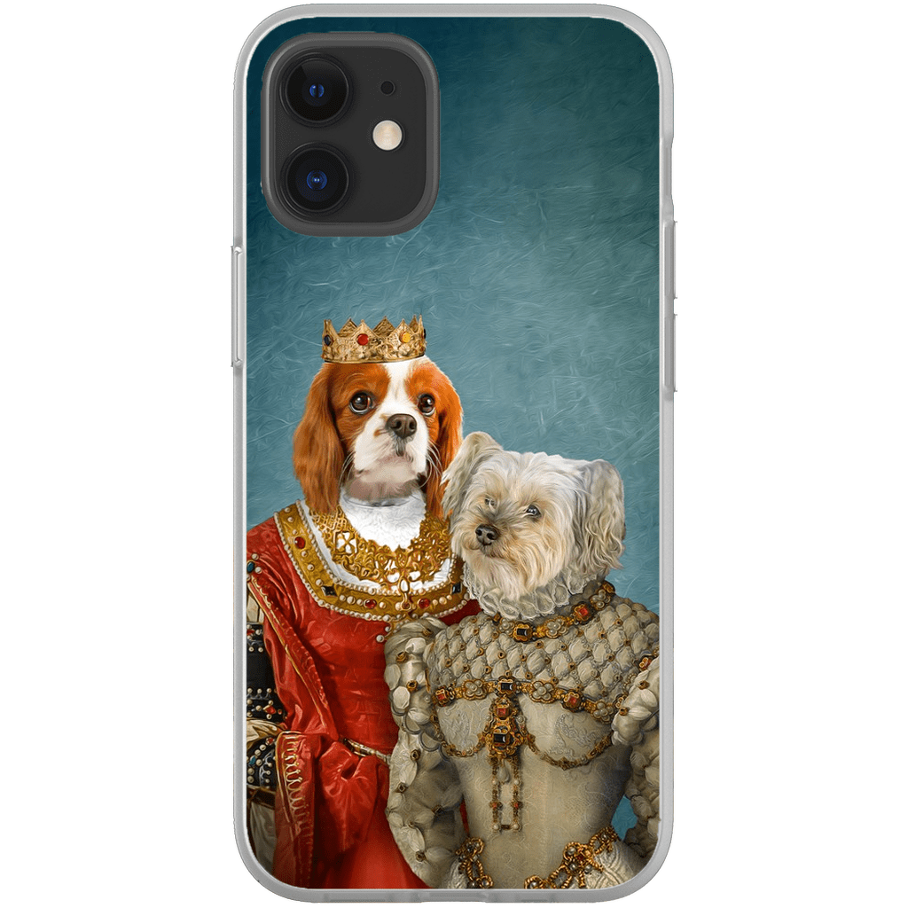 Funda personalizada para teléfono con 2 mascotas &#39;Reina y Princesa&#39;