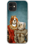 Funda personalizada para teléfono con 2 mascotas 'Reina y Princesa'