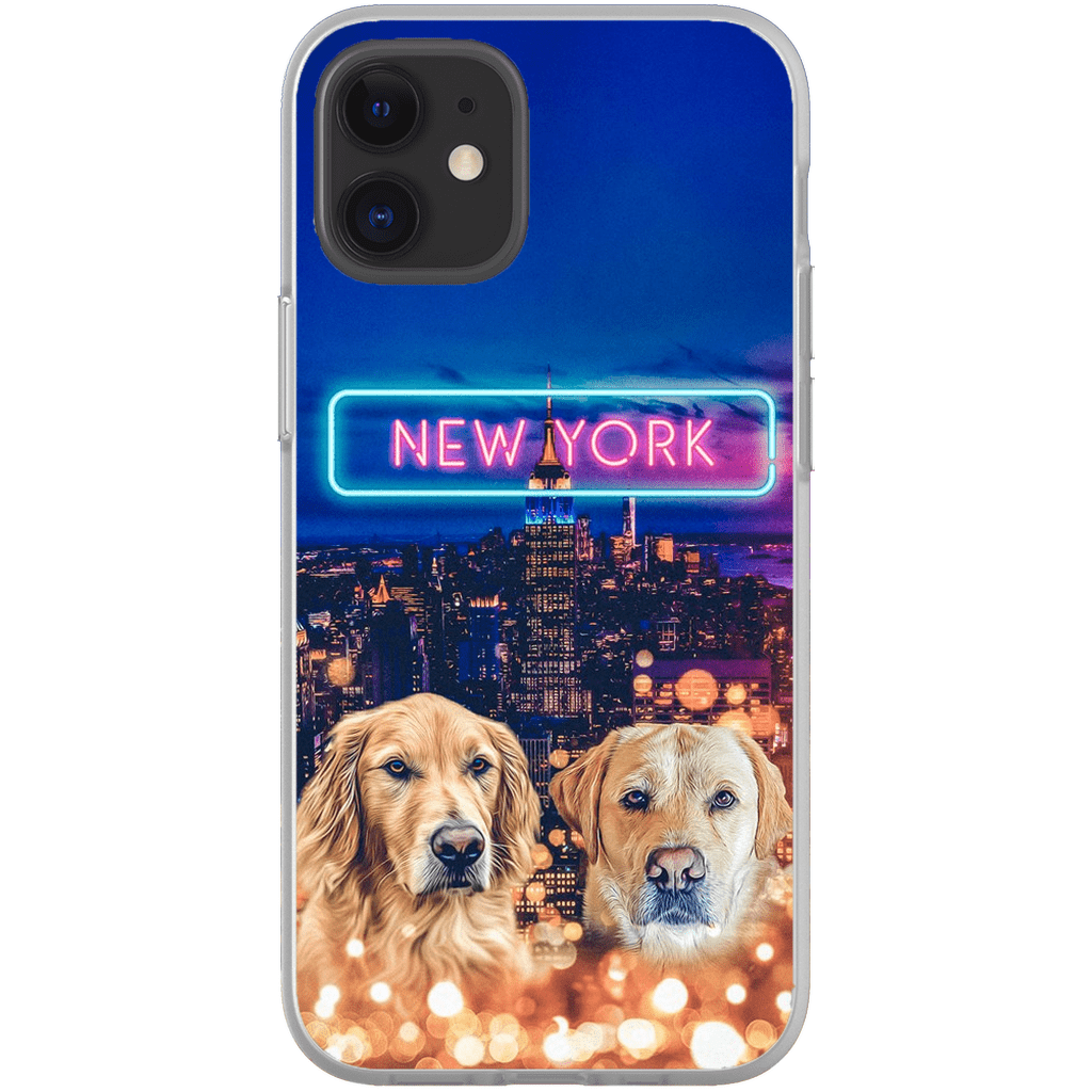 Funda personalizada para teléfono con 2 mascotas &#39;Doggos of New York&#39;