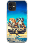 Funda personalizada para teléfono con 2 mascotas 'Top Paw'