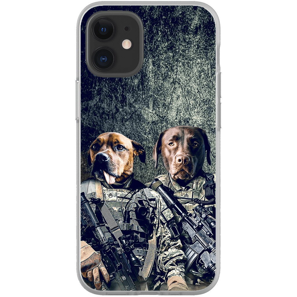 Funda personalizada para teléfono con 2 mascotas &#39;The Army Veterans&#39;