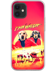 Funda personalizada para teléfono con 2 mascotas 'Paw Watch 1991'