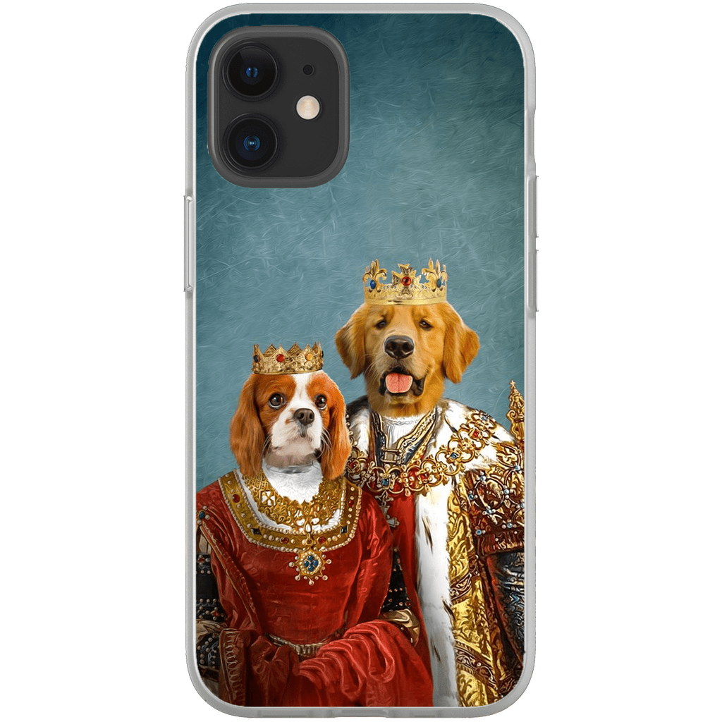 Funda para móvil personalizada con 2 mascotas &#39;Rey y Reina&#39;