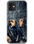 Funda personalizada para teléfono con 2 mascotas 'The Navy Veterans'