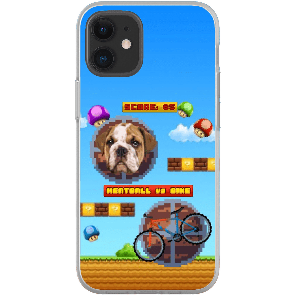 Funda de teléfono para mascotas personalizada con videojuego retro