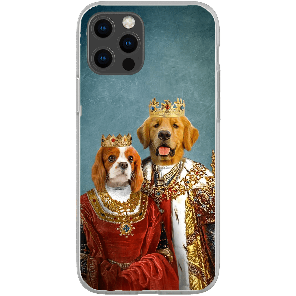 Funda para móvil personalizada con 2 mascotas &#39;Rey y Reina&#39;