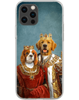 Funda para móvil personalizada con 2 mascotas 'Rey y Reina'