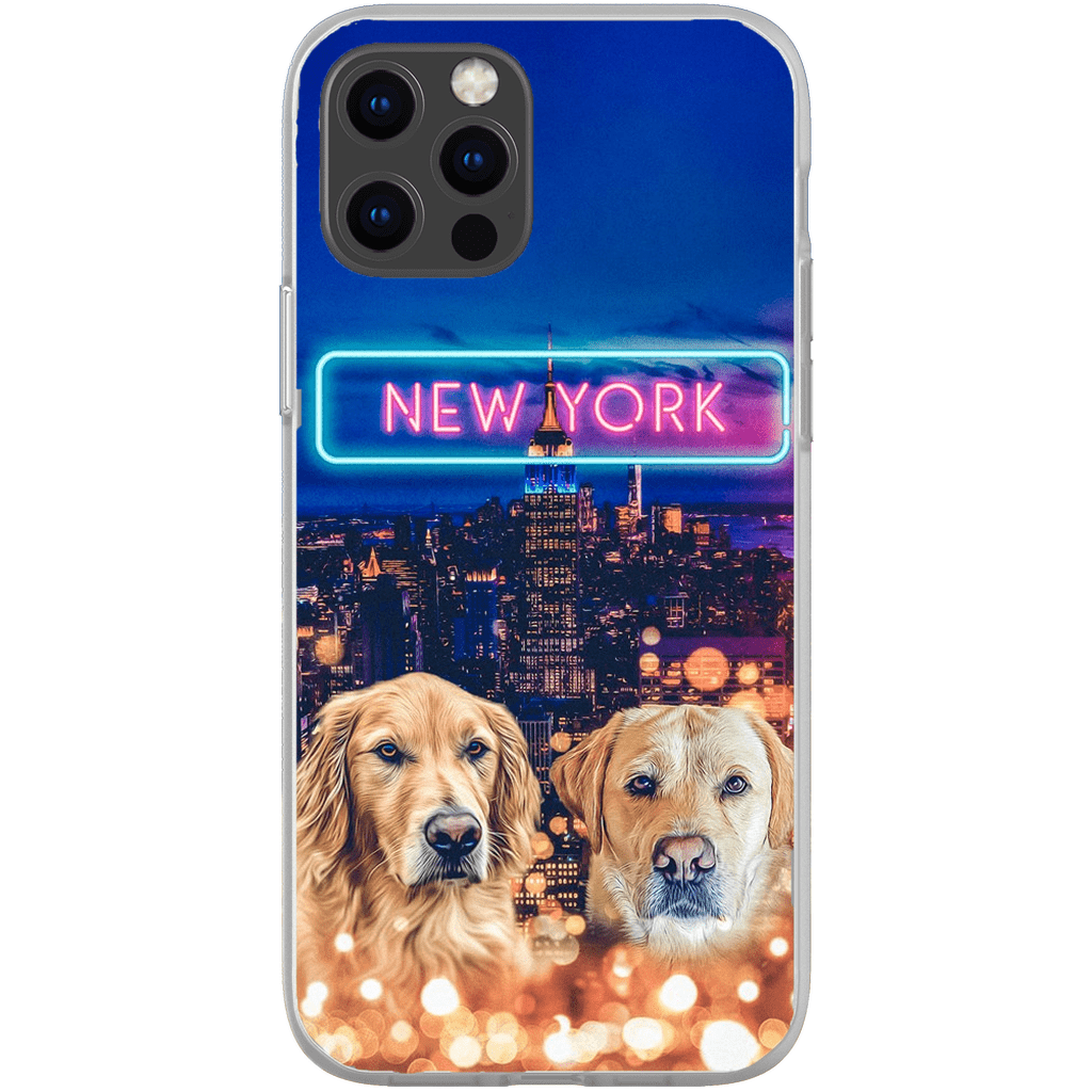 Funda personalizada para teléfono con 2 mascotas &#39;Doggos of New York&#39;