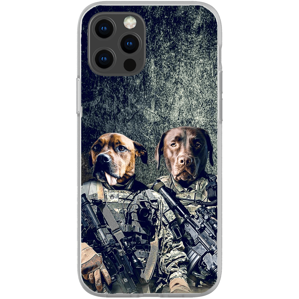 Funda personalizada para teléfono con 2 mascotas &#39;The Army Veterans&#39;