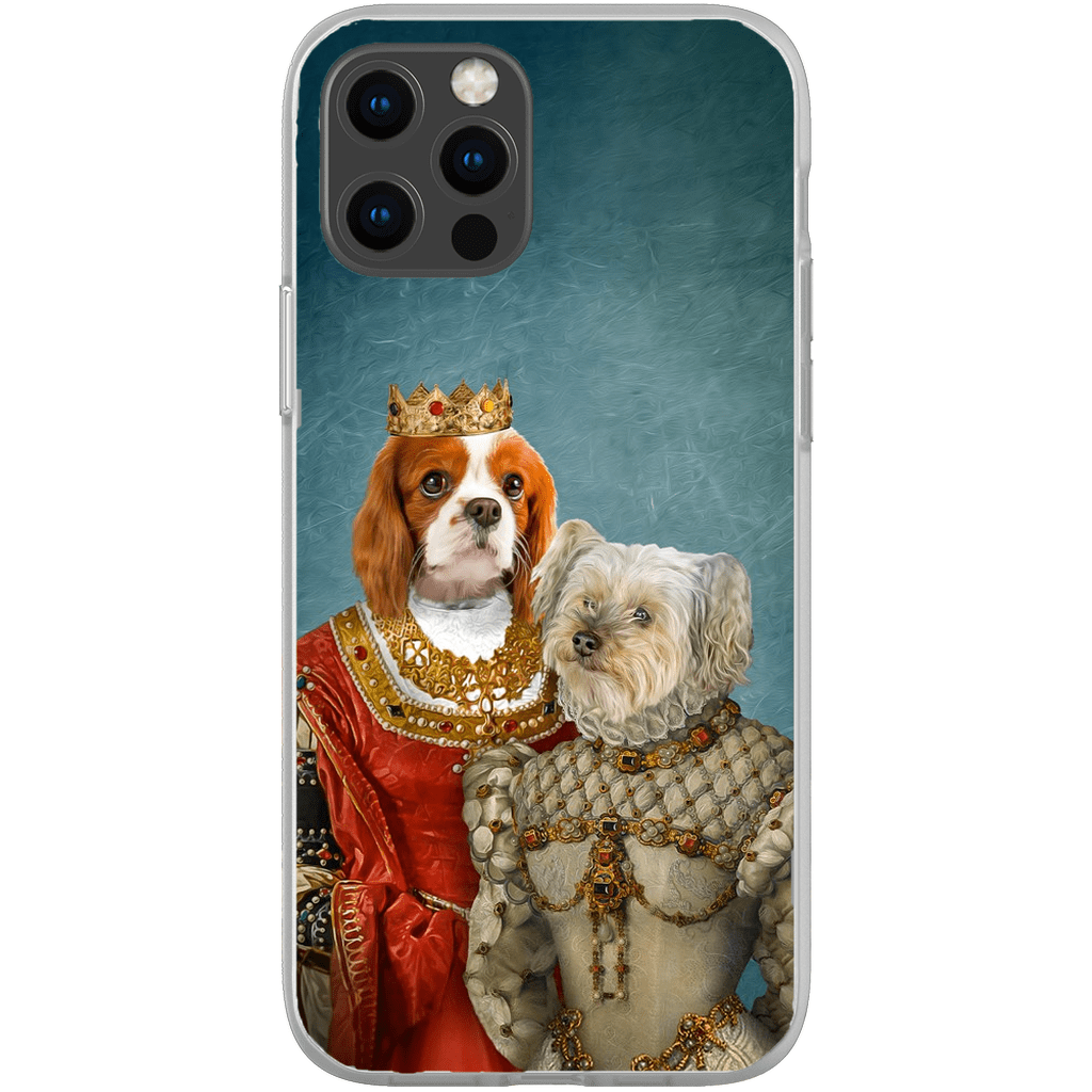 Funda personalizada para teléfono con 2 mascotas &#39;Reina y Princesa&#39;