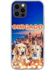 Funda personalizada para teléfono con 2 mascotas 'Doggos Of Chicago'