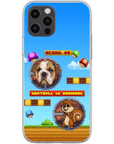 Funda de teléfono para mascotas personalizada con videojuego retro