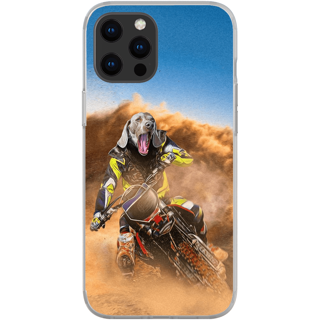 Funda para móvil personalizada &#39;El piloto de motocross&#39;