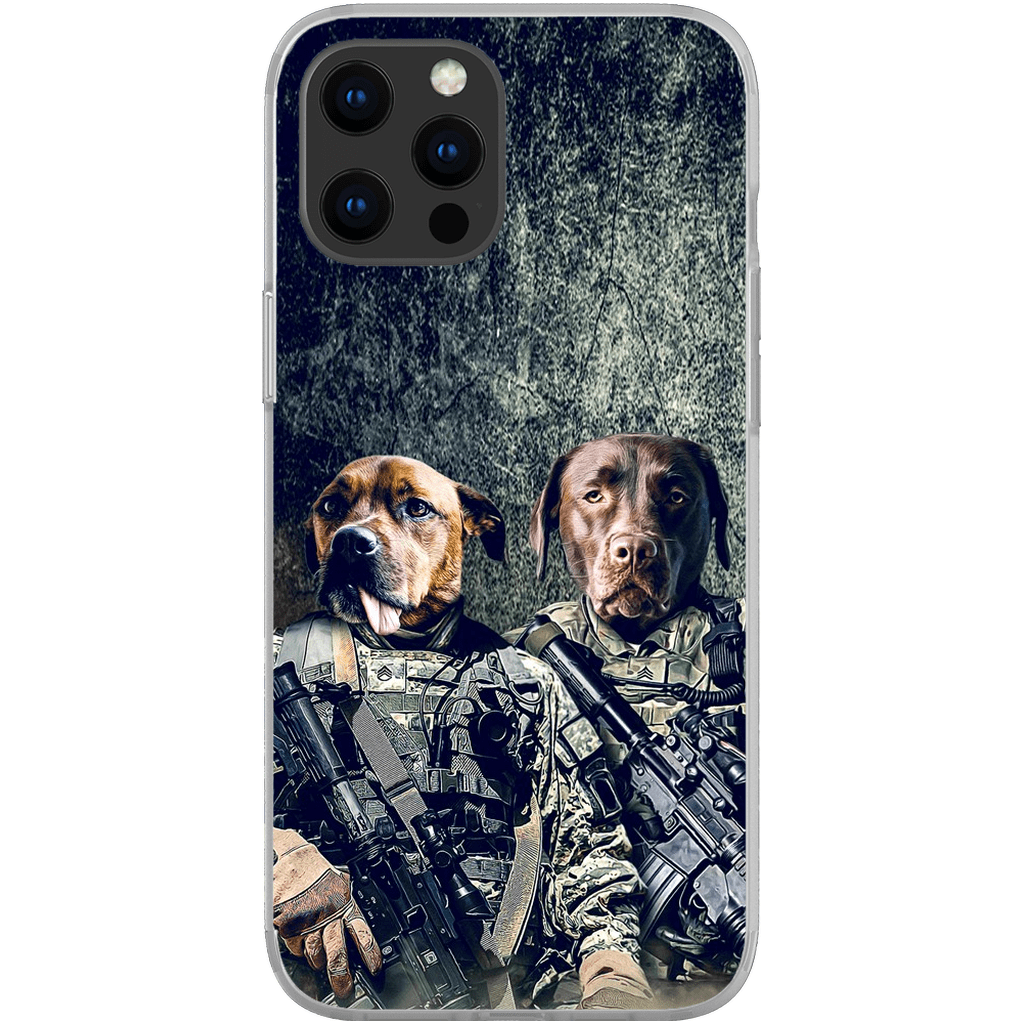 Funda personalizada para teléfono con 2 mascotas &#39;The Army Veterans&#39;