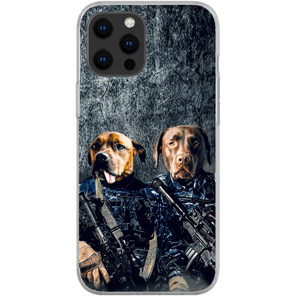 Funda personalizada para teléfono con 2 mascotas &#39;The Navy Veterans&#39;